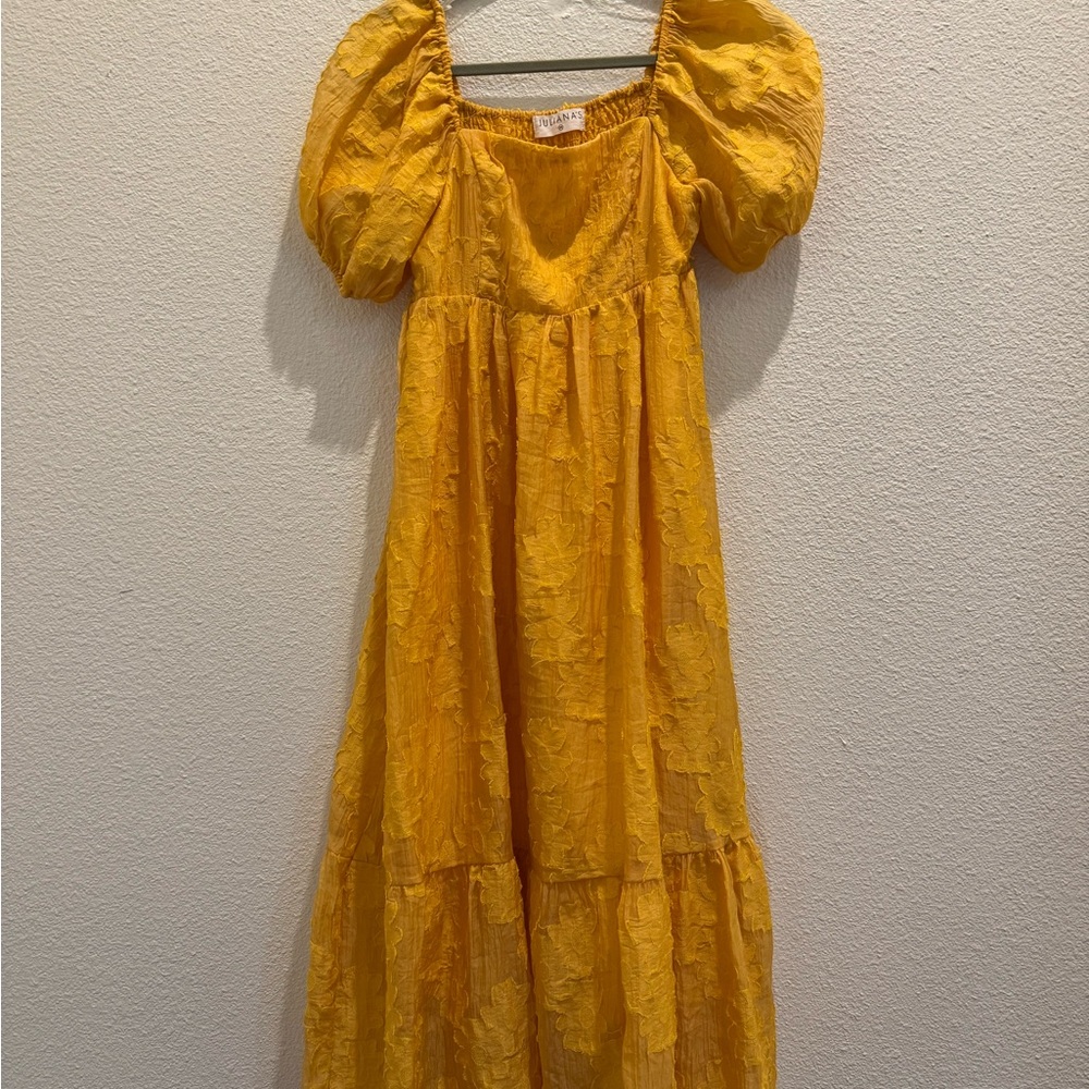Elegant Yellow Floral Dress